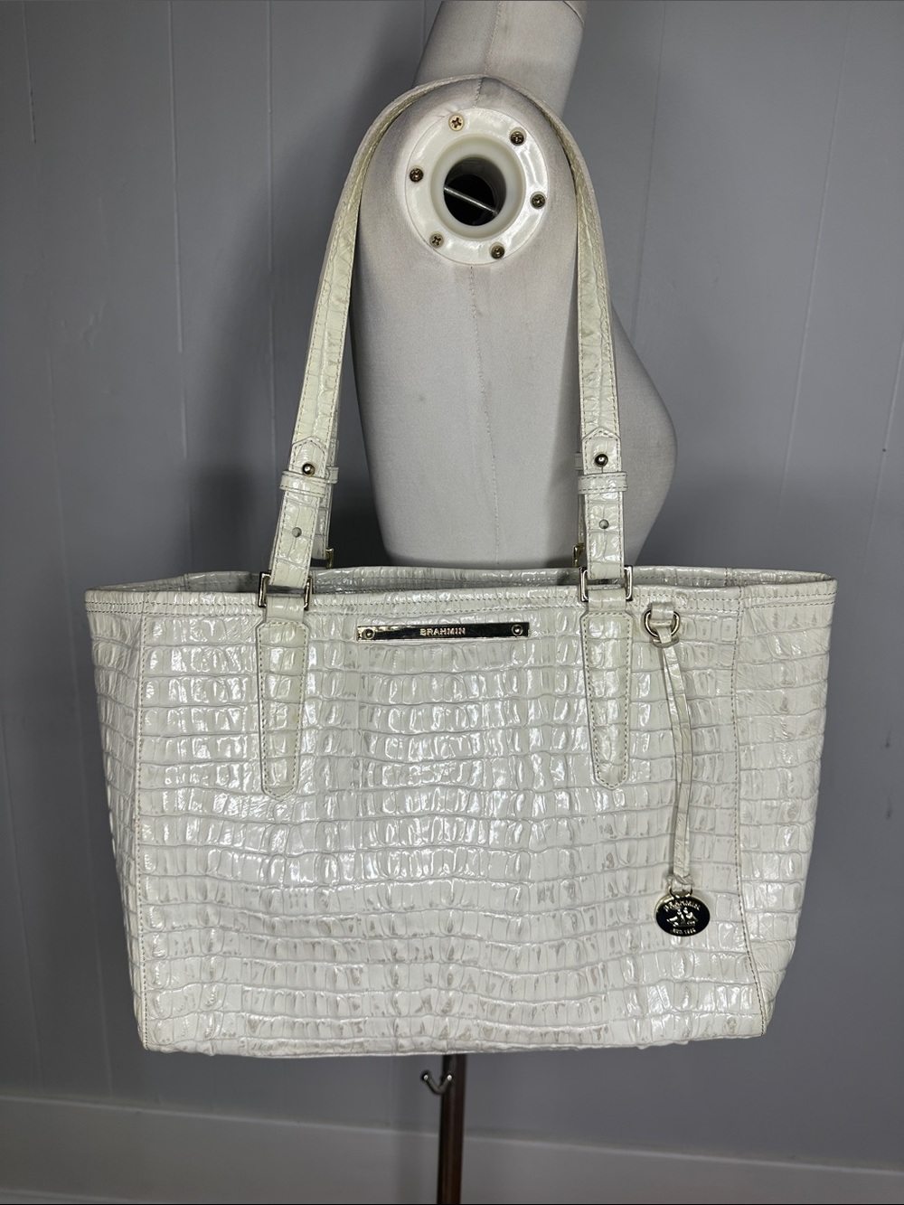 Brahmin Asher Croc Leather Shoulder Bag
